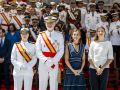 Los reyes Felipe VI y Letizia, la princesa Leonor y la infanta Sofía, durante su participación en un acto en Marín el pasado 16 de julio