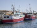 Barcos de pesca atracados no porto de Burela