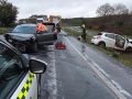 El accidente de este viernes, 13 de febrero, en la N-634 de Curtis
