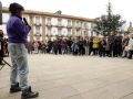 Un momento de la ruta 'A Coruña das Mulleres', esta mañana, en la plaza de las Atochas