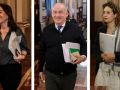 Inés Rey, del PSOE; Miguel Lorenzo, del PP, y Avia Veira, del BNG