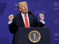 El presidente de Estados Unidos, Donald Trump, durante su comparencia