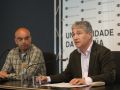 Diego Andrade y Ricardo Cao, esta mañana, en el Rectorado de la UDC