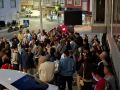 Concentración para reclamar mejoras en el transporte, en la mañana de este viernes