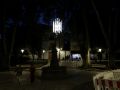 La fuente del Deseo, en la plaza de Azcárraga, en la noche de este viernes