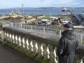 Escombros de los tres tanques de crudo de Repsol en el muelle petrolero de A Coruña