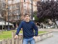 Javier Veiga, en la plaza de Lugo