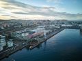 Vista aérea de los muelles de A Coruña