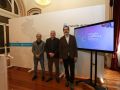 David Ballesteros, Gonzalo Castro y Marcos Pérez Maldonado en la presentación de Coruña Comunica Ciencia