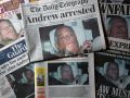 Periódicos británicos con la noticia de la detención del expríncipe Andrés en su portada