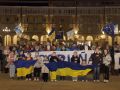 El pueblo ucraniano en A Coruña toma las calles para denunciar la invasión rusa en su cuarto aniversario Los ucranianos, esta noche en María Pita