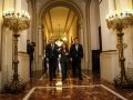 Juan Carlos Escotet, Inés Rey y Valentín González Formoso, en el Palacio de María Pita