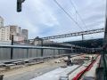 Varios operarios trabajan en la construcción de vías y andenes, esta semana, en la estación intermodal de A Coruña  cedida