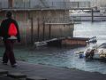 Pantalán inmovilizado en aguas del puerto de A Coruña