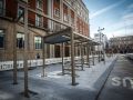 Más de cien líneas de buses cambian el lunes su parada de Entrejardines al teatro Colón Nuevas marquesinas para la futura parada del autobús interurbano de A Coruña