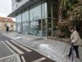 Sede de Abanca en A Coruña vandalizada
