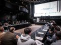 La pista de la sala Pelícano acogió ayer las jornadas que inauguraban la capitalidad de la noche coruñesa