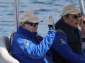 El rey Juan Carlos I, a su llegada al puerto deportivo de Sanxenxo