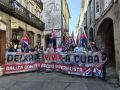 Ángel García Seoane, en la manifestación de apoyo a Cuba que recorrió las calles de Compostela