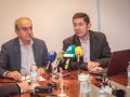 El presidente de la Cámara de Comercio de A Coruña, Antonio Couceiro, y el director, Manuel Galdo
