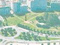 Recreación virtual del emplazamiento de la estatua en el parque Carlos Casares