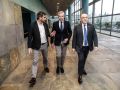 15 febrero 2024Alfonso Rueda, entre Diego Calvo y Miguel Lorenzo, durante un acto en A Coruña