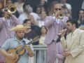 El cantante y compositor puertorriqueño Bad Bunny durante el concierto que ha ofrecido este sábado en el estadio Metropolitano, en Madrid