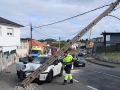 El vehículo colisionó contra un poste