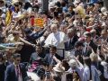El Papa León XIV a su llegada a la Abadía de Nuestra Señora de Montserrat, una de las paradas más esperadas de su visita de dos días a Cataluña