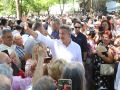 El presidente del PP, Alberto Núñez Feijóo, interviene este sábado en la tradicional Romería de O Pino, en A Coruña, junto al presidente del PPdeG, Alfonso Rueda
