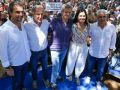 Calvo, Feijóo, Rueda, Prado y Taboada, ayer en O Pino