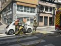 El coche que empezó a echar humo en A Coruña