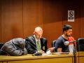 Yared Gestal y José Luis Franco escuchan ayer el veredicto