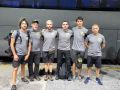 El equipo de bomberos de la ONG Briegal, con los dos procedentes de A Coruña, a su llegada a Venezuela