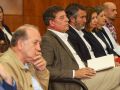 El líder del PSdeG, José Ramón Gómez Besteiro (2i), clausura una jornada dedicada a la financiación y el autogobierno inteligente