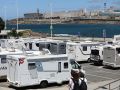 Autocaravanas en el aparcamiento de Riazor
