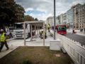 Instalación de las marquesinas en el Obelisco
