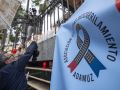 Un momento de una manifestación convocada por la Asociación Víctimas Descarrilamiento Adamuz