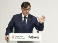 El presidente de la Generalitat, Salvador Illa, durante la presentación del último informe anual publicado por el Departamento de Economía y Finanzas de la Generalitat
