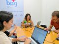 Avia Veira, edil del BNG, durante la rueda de prensa