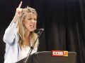 Yolanda Díaz interviene durante una asamblea de CCOO