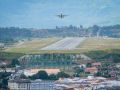 Avión de Binter saliendo del aeropuerto de Alvedro