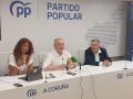 El PP reclama al Gobierno inversiones pendientes para A Coruña y exige “voluntad política y presupuestos” Tristana Moraleja, Miguel Lorenzo y Manuel Ruiz