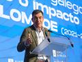 El conselleiro de Educación, Román Rodríguez, durante su intervención en el encuentro de este sábado en Santiago