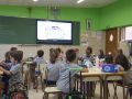 Alumnos en el primer día de clase del pasado curso en un centro de A Coruña
