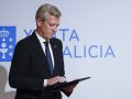 Alfonso Rueda, durante la rueda de prensa tras la reunión del consello de la Xunta, este lunes