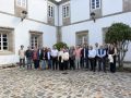 Los representantes de los 17 municipios integrados en As Mariñas Coruñesas, en el claustro del antiguo Convento de Santo Domingo