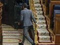 MADRID, 02/10/2026.- El presidente del Gobierno, Pedro Sánchez, abandona el hemiciclo en el Congreso de los Diputados durante el pleno en el que se debate y vota los decretos de vivienda del Gobierno, este viernes. EFE/J.J. Guillén