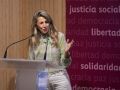 Yolanda Díaz, durante un acto, este martes en Madrid