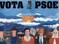 Cartel electoral del PSOE para la campaña de 1977, obra del ilustrador José Ramón Sánchez